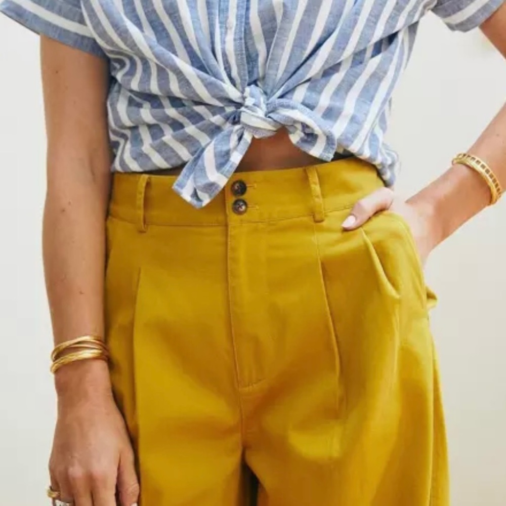 Madewellpleated wide leg pants. Size 00